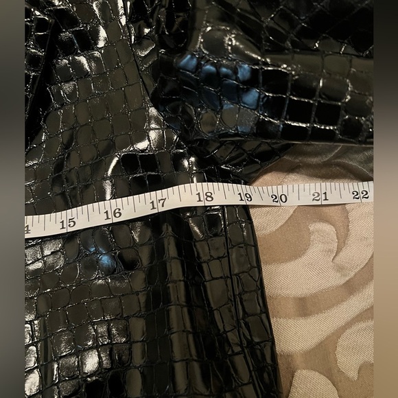 Susana Monaco Black Crocodile embossed single breasted blazer size Small, NWT - Picture 7 of 13